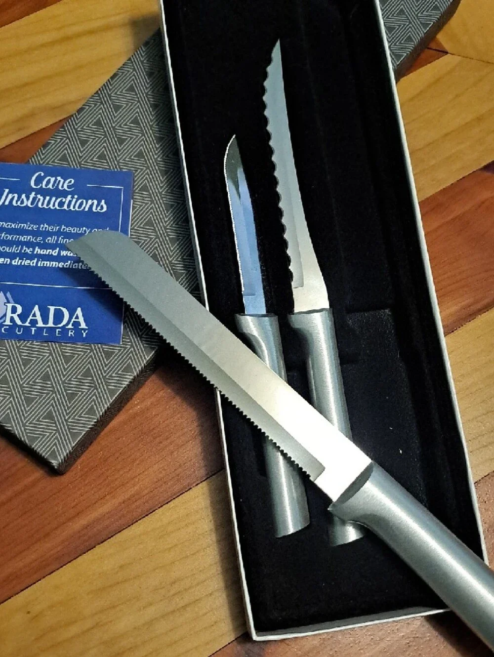 Rada Cutlery 3-Piece Stainless Steel Steak Knife Set - Silver